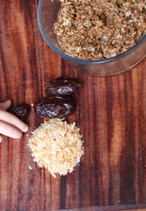 dates, oats and coconut