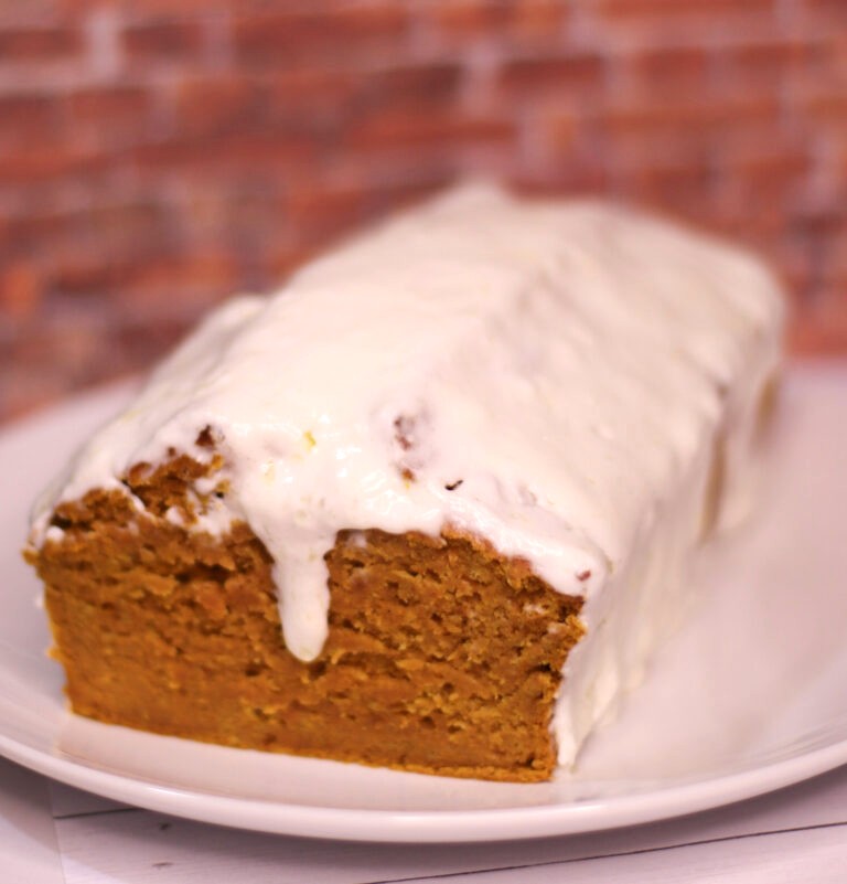 Pumpkin Bread with Cream Cheese Glaze