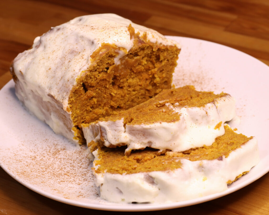 pumpkin bread cream cheese frosting