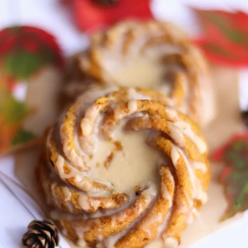 pumpkin bundt cake with maple glaze