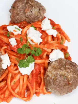 high protein spaghetti and meatballs