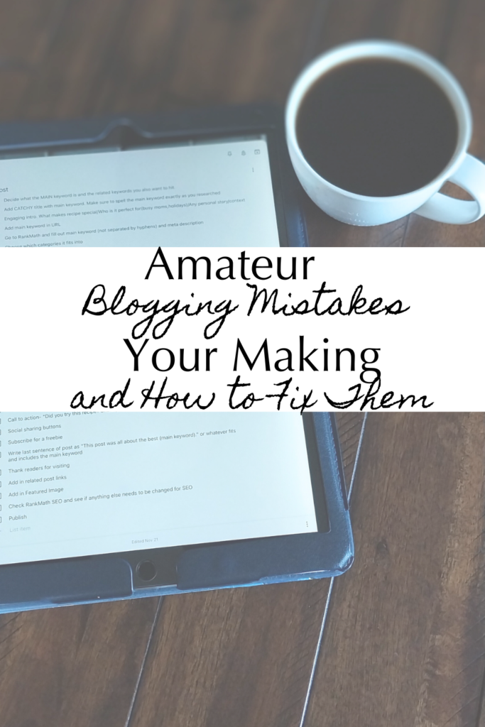 amateur blogging mistakes