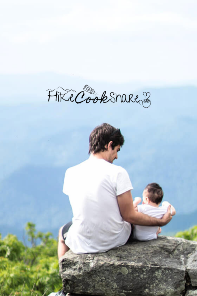 Father and son overlooking the mountains at Craggy Gardens on Asheville hikes with kids