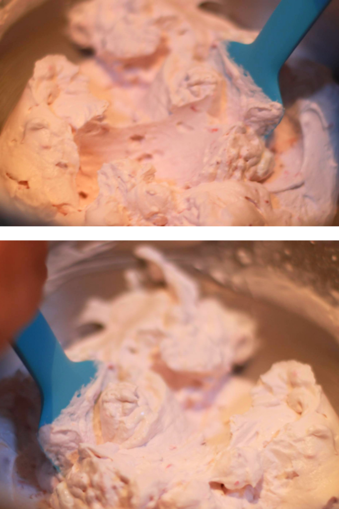 yogurt, heavy cream mixture blended in food processor for raspberry cheesecake parfait recipe