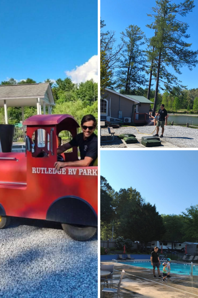 Family RV Park Near Asheville With Lake: 9 Amazing Reasons Families Love Rutledge Lake RV Park 10 Workamping at Rutledge Lake RV Park Fletcher NC with family helping around the campground