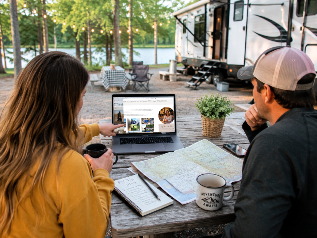 guests planning their rv travels through hikecookshare.com