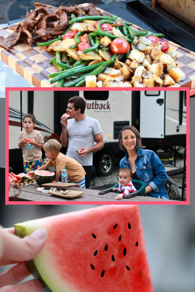 Real family camping moments captured for RV park marketing content
