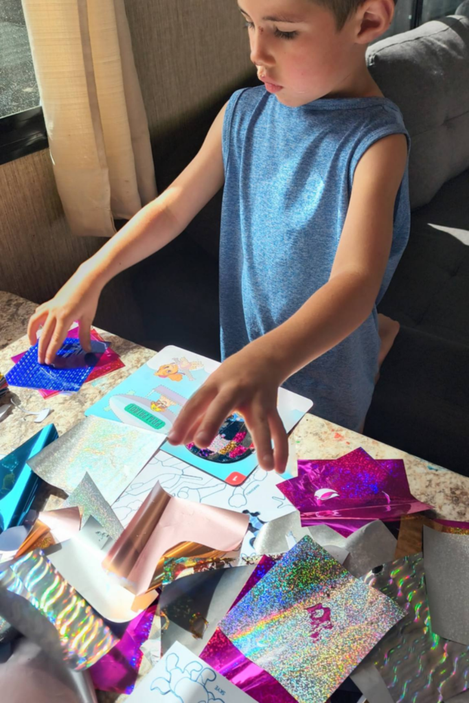 Full Time RV Living With Kids: 9 Essential Tips for a Successful Workamping Life 3 Kids activity zone inside a family RV