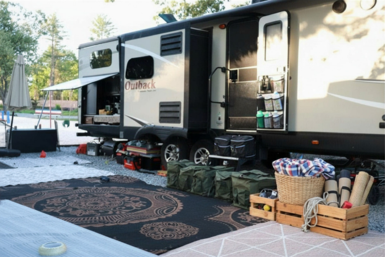 HikeCookShare showing RV storage ideas laid out