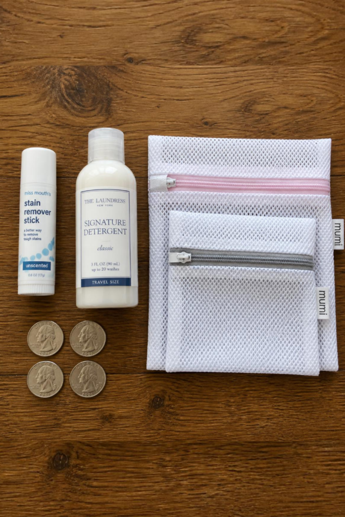 15 RV Laundry Hacks: Easy Secrets to Make Laundry Less Stressful 11 RV laundry essentials including travel-size detergent, mesh laundry bags, and quarters for campground laundry