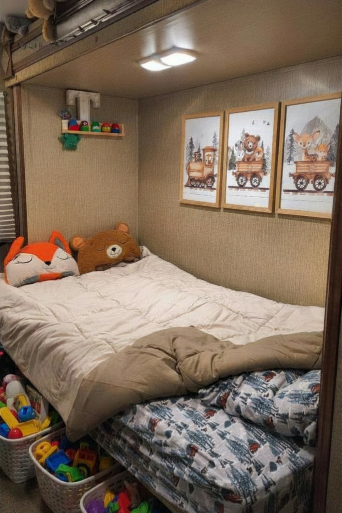 29 Genius RV Storage Ideas for Small Spaces with Kids 22 kids room Rv storage ideas for small spaces
