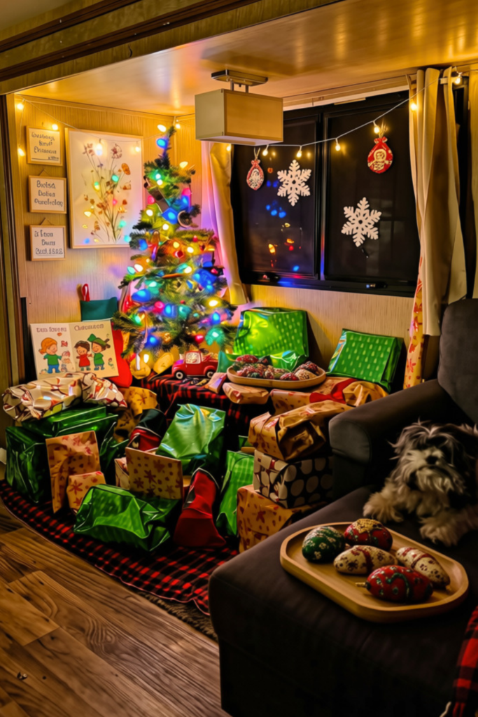 Christmas in an RV: 9 Cozy Ideas for a Magical Holiday 5 Kids painting rocks as a simple Christmas activity for the family in an RV
